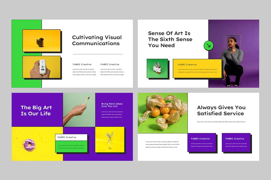 黄色多彩创意视觉设计提案Keynote模板 - PPT派