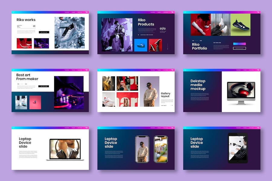 创意设计项目展示作品集方案Keynote模板 - PPT派