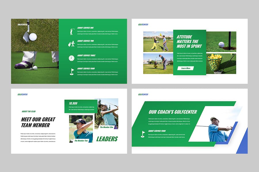 高尔夫球运动俱乐部推广Keynote模板 - PPT派