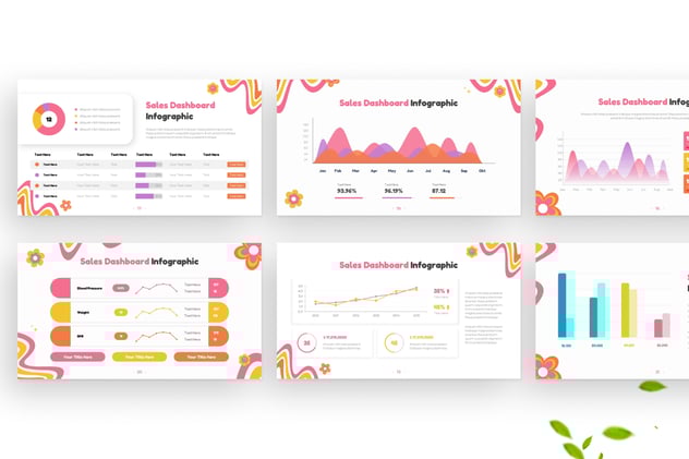 销售仪表板信息图表分析Keynote模板 - PPT派