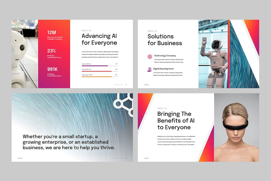 人工智能技术应用解决方案PPT模板 - PPT派