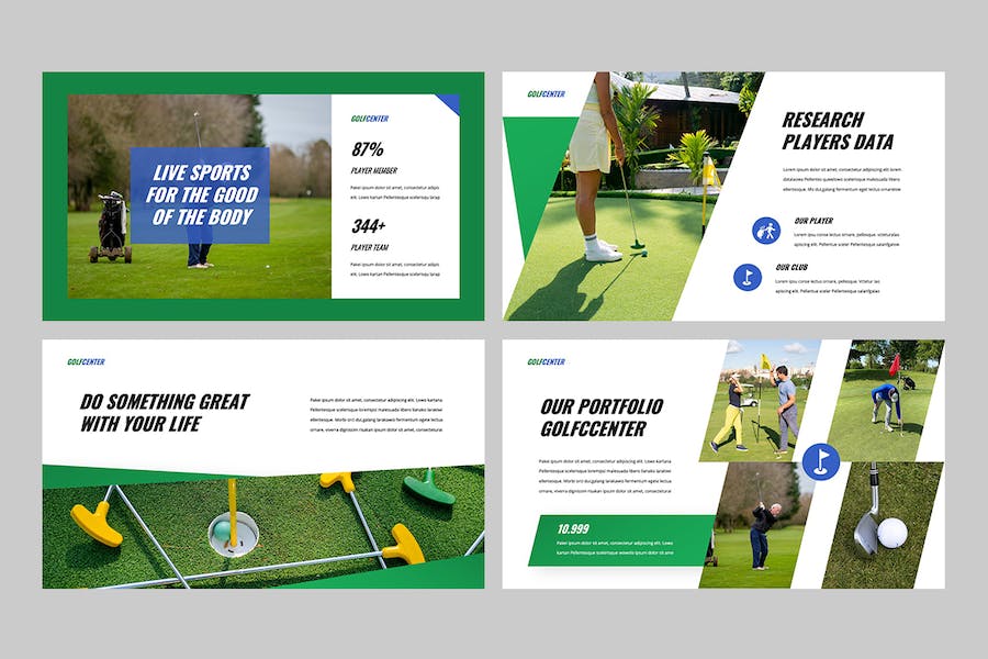 高尔夫球运动俱乐部推广Keynote模板 - PPT派
