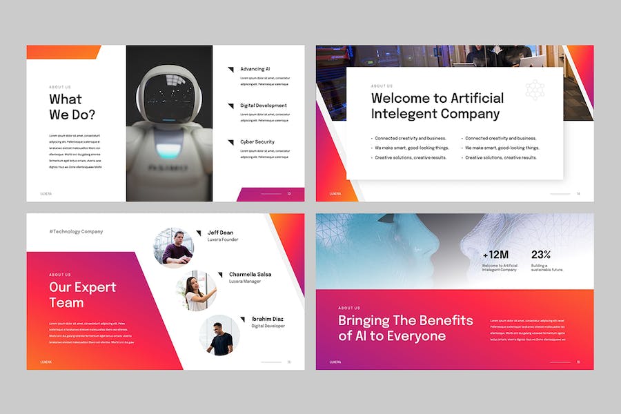 人工智能技术应用解决方案PPT模板 - PPT派