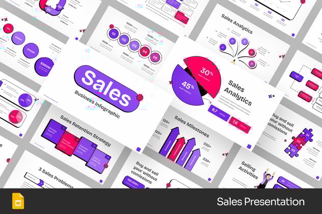 现代销售业绩统计PPT模板 - PPT派