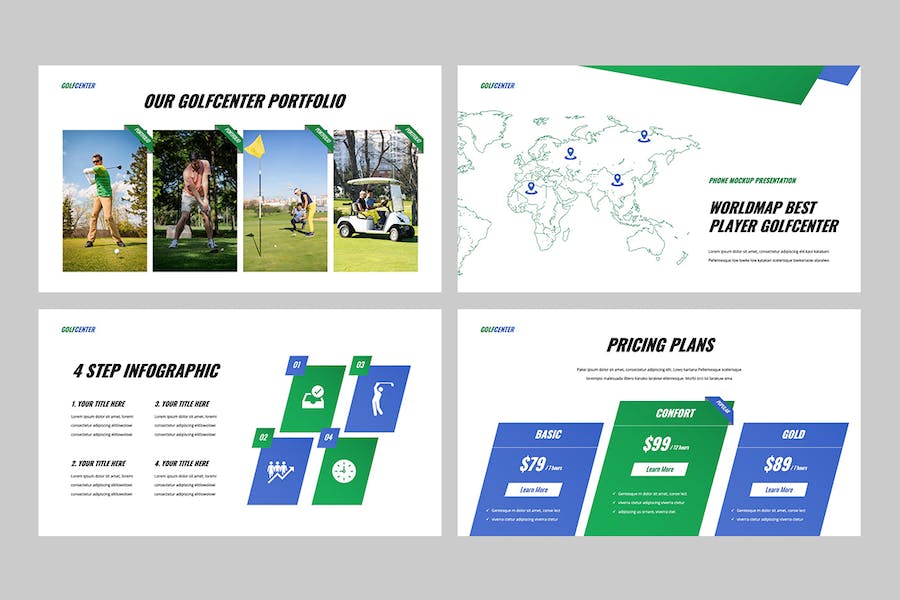 高尔夫球运动俱乐部推广Keynote模板 - PPT派