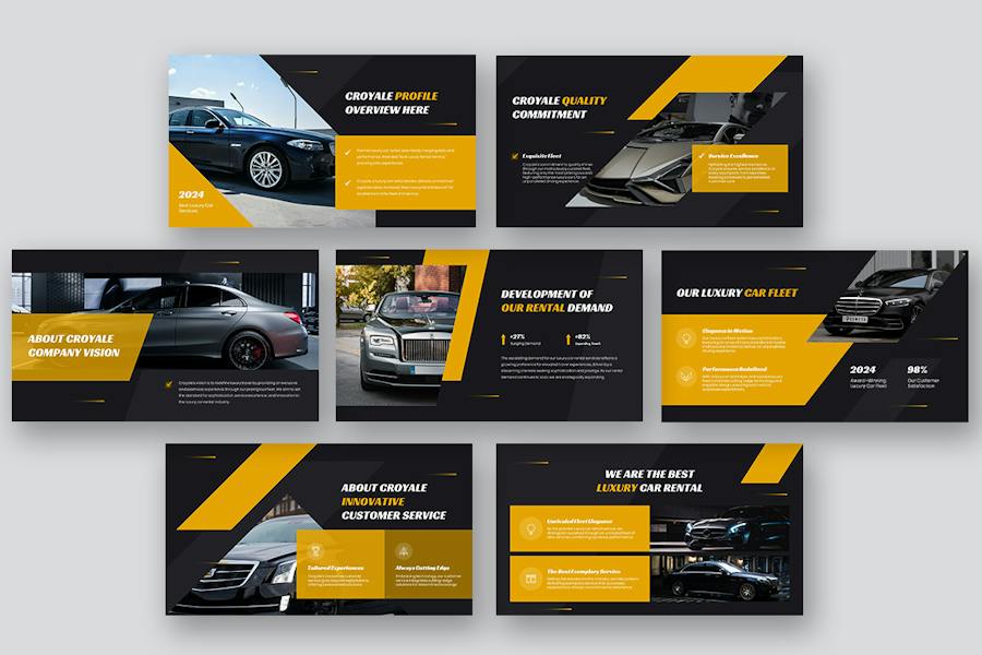 豪华汽车租赁高端出行服务方案PPT模板 - PPT派
