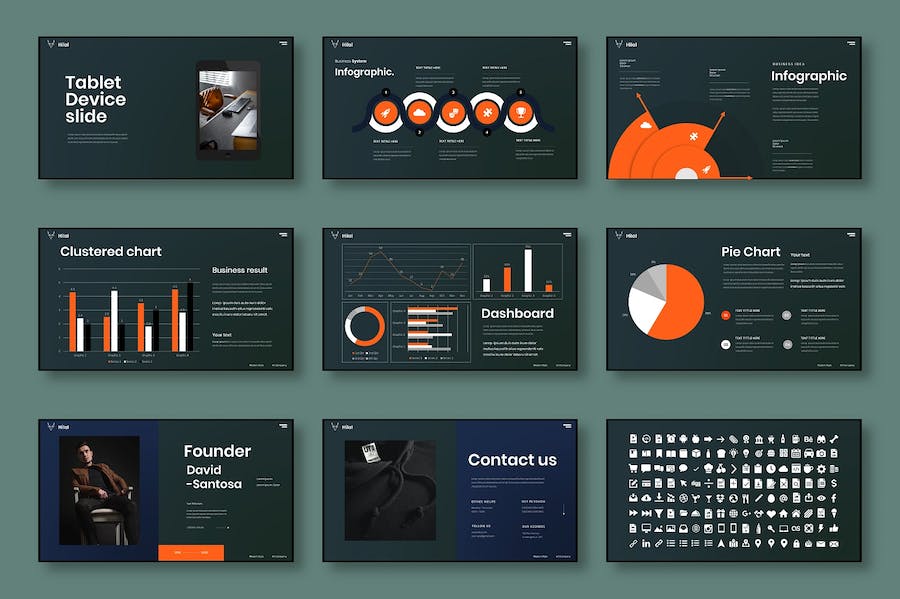 橙色科技商务企业宣传PPT模板 - PPT派