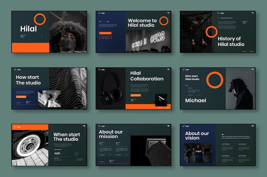 橙色科技商务企业宣传PPT模板 - PPT派