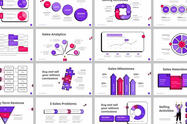 现代销售业绩统计PPT模板 - PPT派