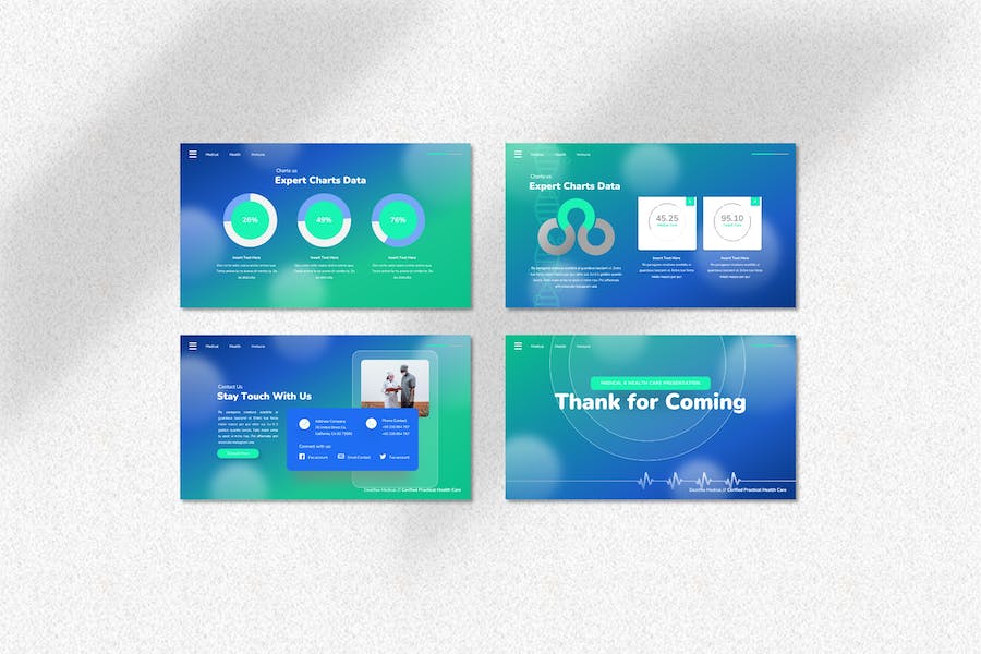 医疗健康行业方案演讲PPT模板 - PPT派