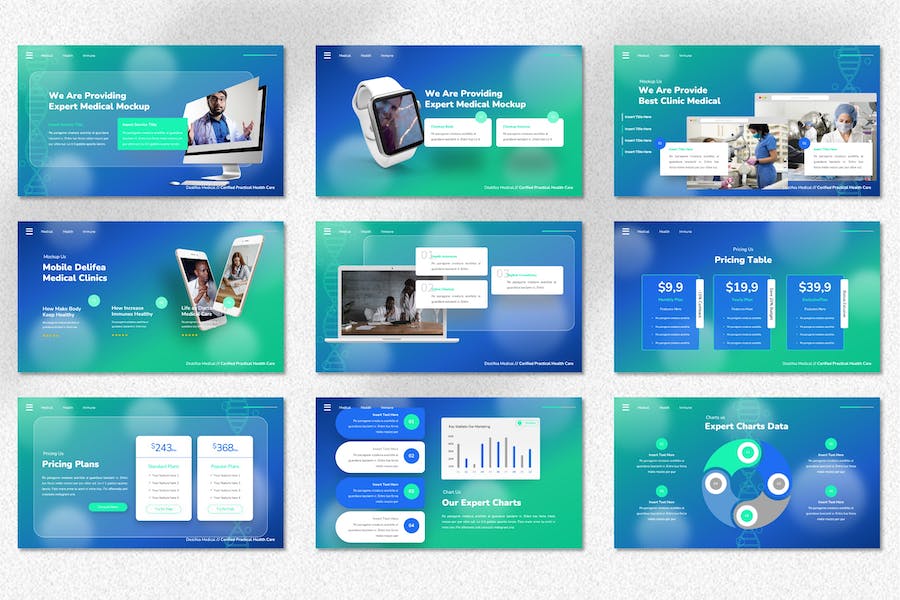 医疗健康行业方案演讲PPT模板 - PPT派