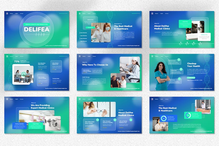 医疗健康行业方案演讲PPT模板 - PPT派