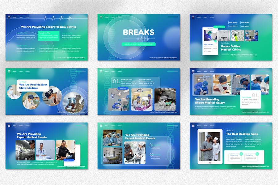 医疗健康行业方案演讲PPT模板 - PPT派