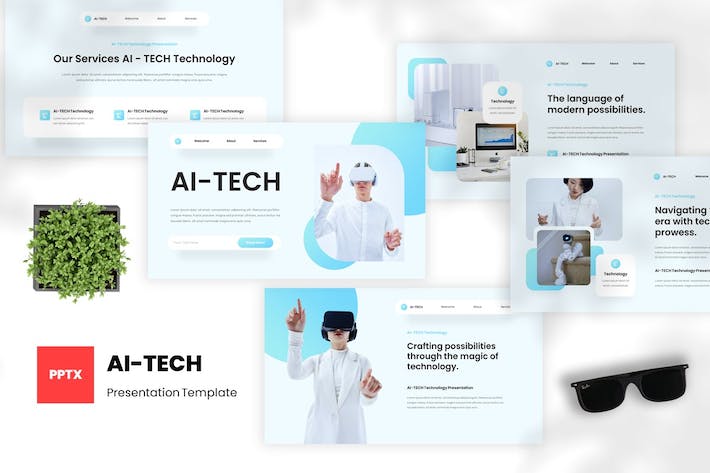 科技教育技术应用方案PPT模板 - PPT派