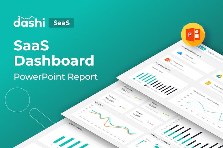 SaaS 领域仪表板报告展示PPT模板 - PPT派