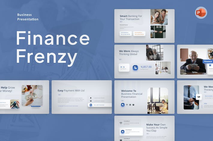 Finance-frenzy-blue-modern-financial-powerpoint- PPT派