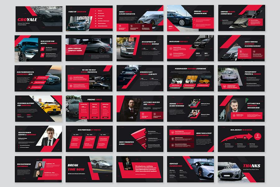 豪华汽车租赁高端出行服务方案PPT模板 - PPT派