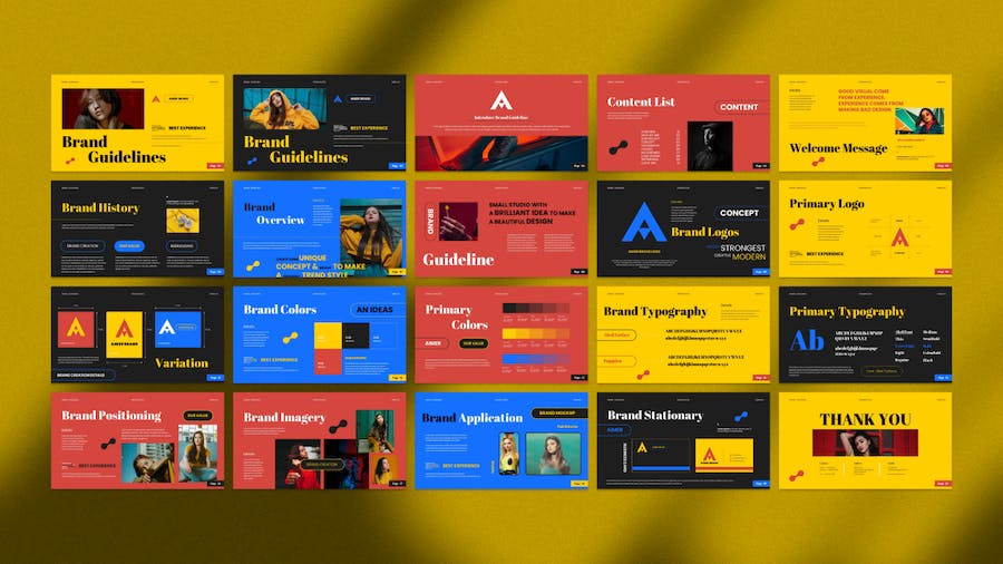 文艺复古品牌指导方针Keynote模板 - PPT派