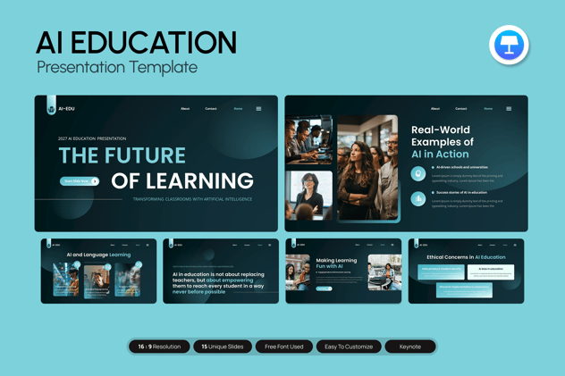 人工智能教育科技未来学习方案Keynote模板 - PPT派