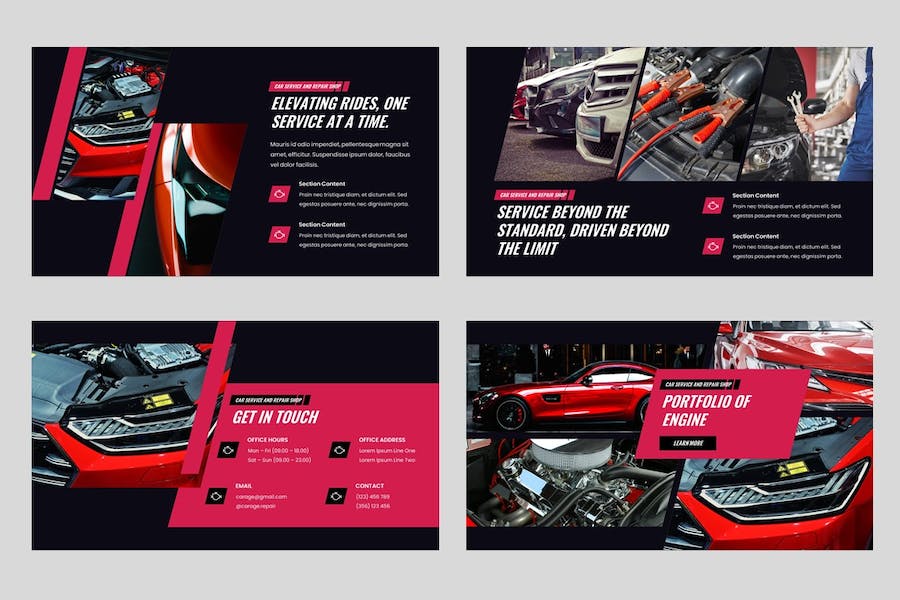 车库汽车维修服务车间运营Keynote模板 - PPT派