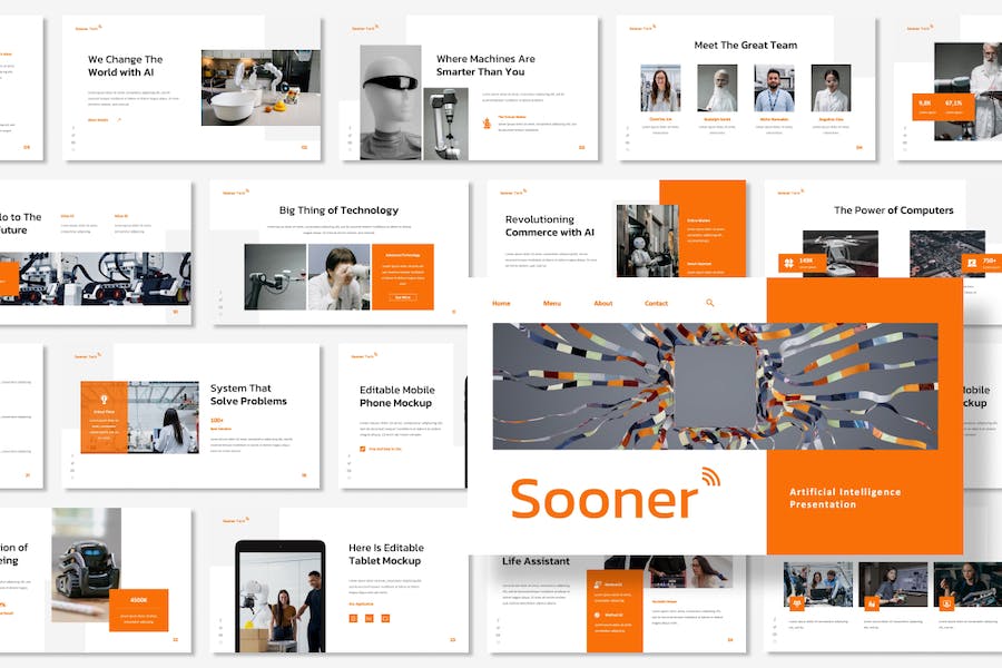 人工智能技术变革应用PPT模板 - PPT派