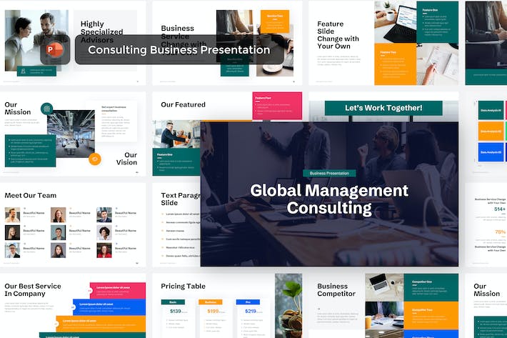 咨询商务项目展示方案PPT模板 - PPT派