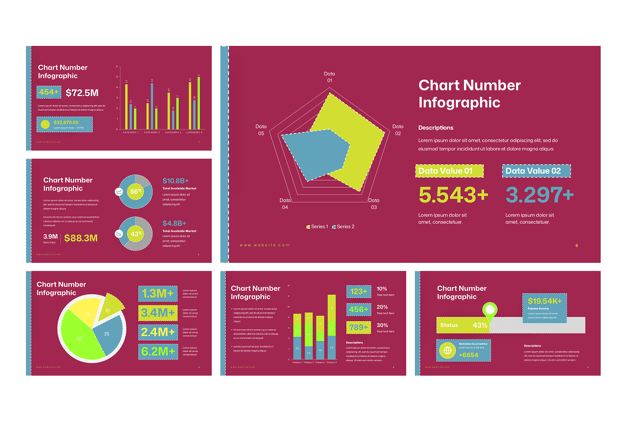 图表编号数据展示PPT模板 - PPT派