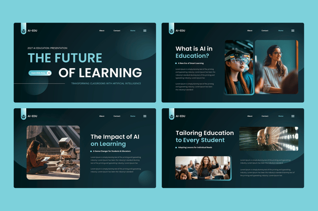 人工智能教育科技未来学习方案Keynote模板 - PPT派