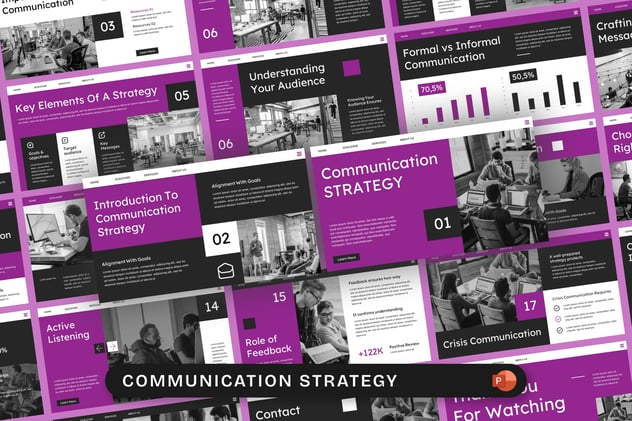 传播沟通策略营销方案PPT模板 - PPT派