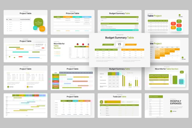 表格数据展示信息图形Keynote模板 - PPT派