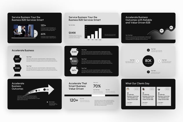 企业合作洽谈B2B服务PowerPoint模板 - PPT派