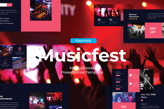 音乐节活动现场品牌运营Keynote模板 - PPT派 音乐节活动现场品牌运营Keynote模板 - PPT派