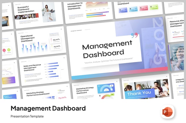 管理仪表板数据监控系统PPT模板 - PPT派