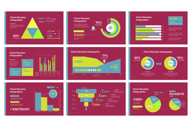 图表编号数据展示PPT模板 - PPT派