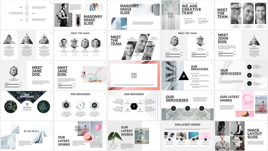 极简风格商务办公展示PPT模板 - PPT派