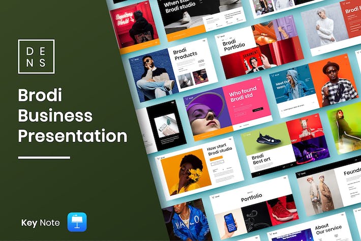 绿色创意图片拼贴商业Keynote模板 - PPT派