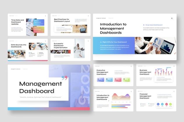 管理仪表板数据监控系统PPT模板 - PPT派