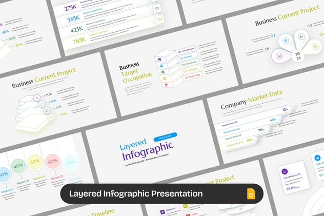 分层结构信息图形设计PPT模板 - PPT派