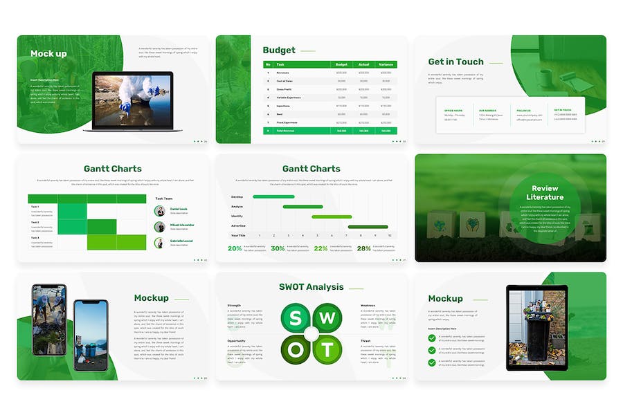 环保论文研究学术方案Keynote模板 - PPT派
