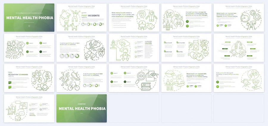 创意线条心理健康恐惧症主题信息图形eynote模板 - PPT派