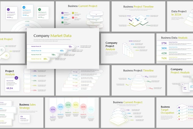 分层结构信息图形设计PPT模板 - PPT派