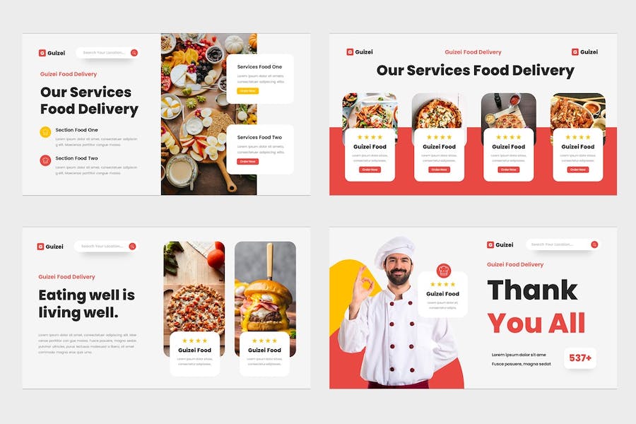 食品送餐讲述展示方案推介PPT模板 - PPT派