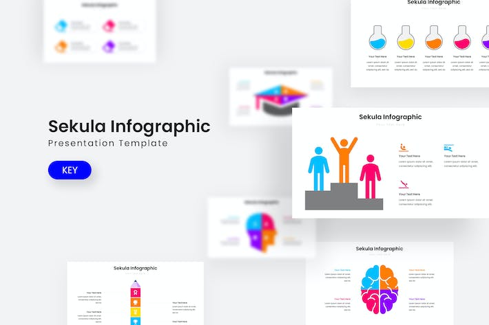 简洁多用途数据信息图表Keynote模板 - PPT派