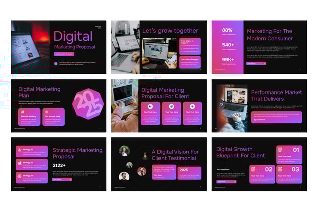 数字营销推广策略方案PPT模板 - PPT派