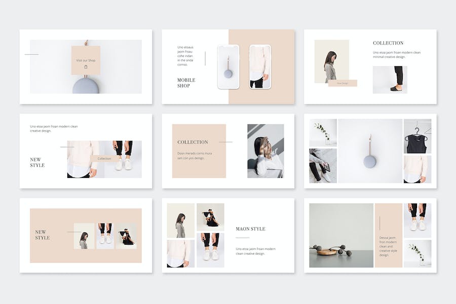 简约设计师作品集展示Keynote模板 - PPT派