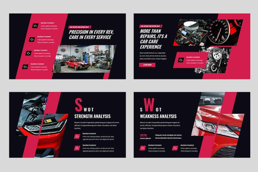 车库汽车维修服务车间运营Keynote模板 - PPT派