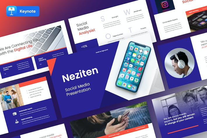 紫色社交媒体运营营销方案Keynote模板 - PPT派