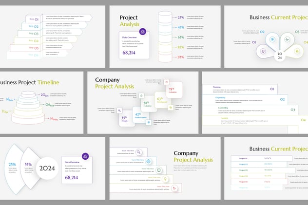 分层结构信息图形设计PPT模板 - PPT派