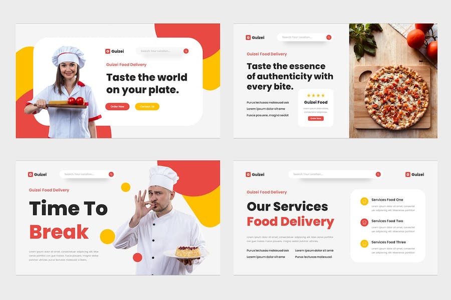 食品送餐讲述展示方案推介PPT模板 - PPT派