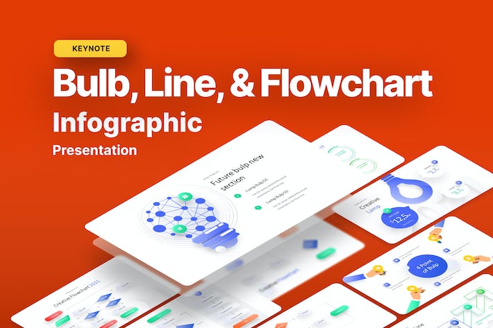 灯泡-线条-流程图-主旨-模板- PPT派